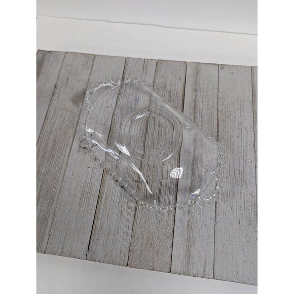 Vintage Imperial Glass Candlewick Handled Tray Plate Curved Platter 8 1/2" - Picture 5 of 7